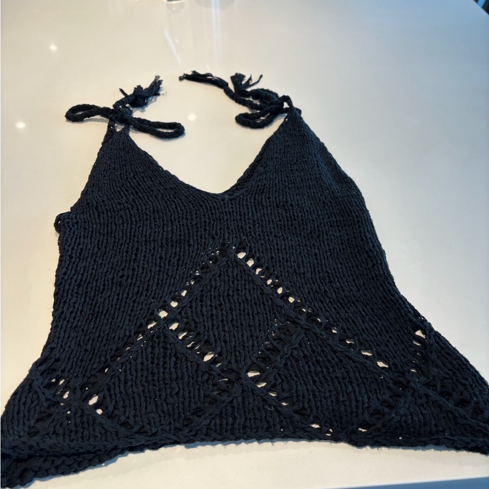 Black Knit Tank Top